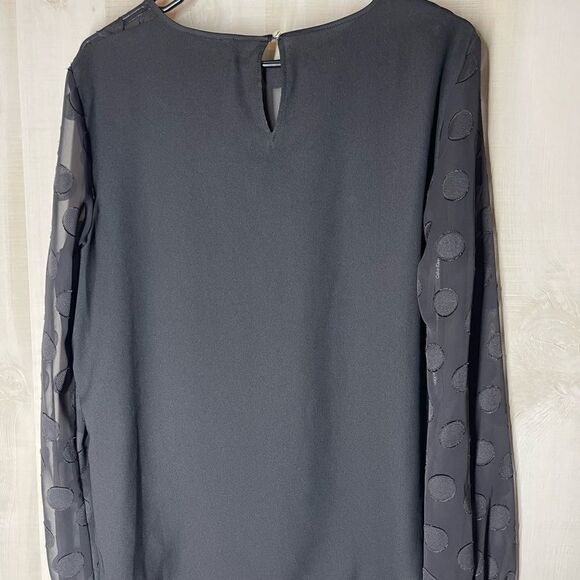 Calvin‎ Klein new black long sleeve see through sleeve, top blouse, size large - Picture 13 of 14
